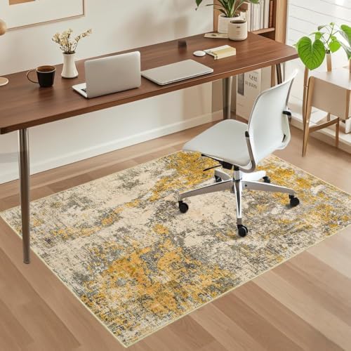 Office Chair Mat for Hardwood Floor, 48"x36" Easy Glide Computer Chair Mat Protector for Rolling Chair Under Desk Rug Nonslip Backing, Machine Wash by CHAKME