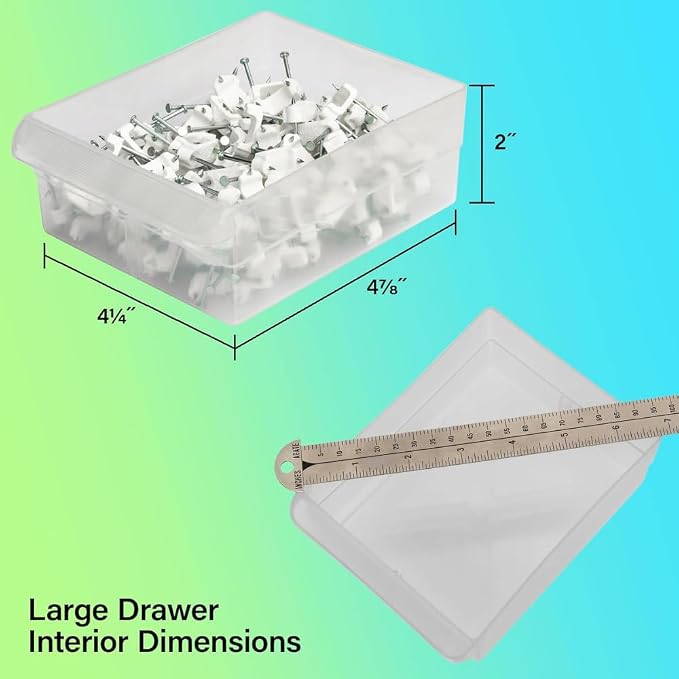 Akro-Mils 26-Drawer Plastic Drawer Storage Cabinet for Garage Organization, Bead Organizer, Building Bricks Storage, Teacher Toolbox, Makeup Organizer, 20-Inch W x 6-Inch D x 10-Inch H, 10124 White - Image 6