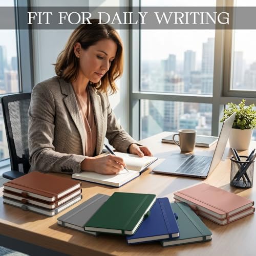 Laumoi 28 Pack A5 PU Leather Lined Notebook Journal, Retro Color,Simple - Image 3