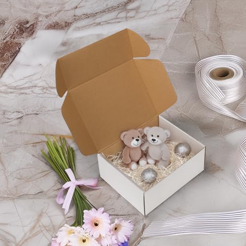 HORLIMER 10x8x4 inches Shipping Boxes Set of 20, White Corrugated Cardboard Box Literature Mailer - Image 6