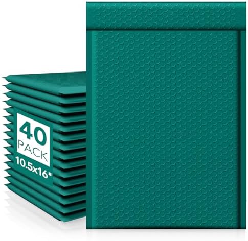 Fuxury Large Bubble Mailers 10.5x16" 40Pack Gift Wrap Padded Envelopes by Fuxury