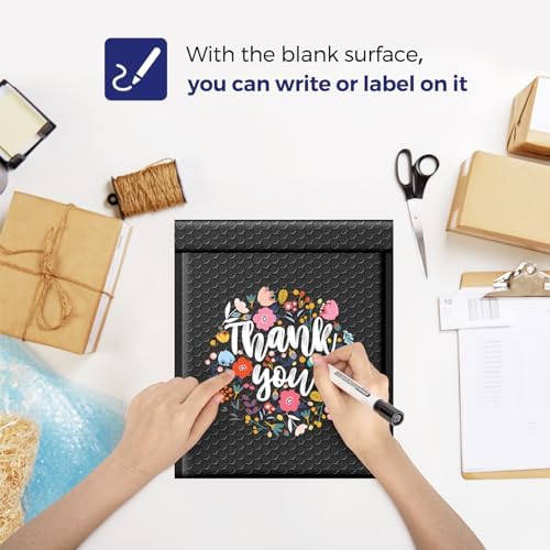 Fuxury Black Bubble Mailers 8.5x12" Padded Envelopes 100 Pack Bulk - Image 3