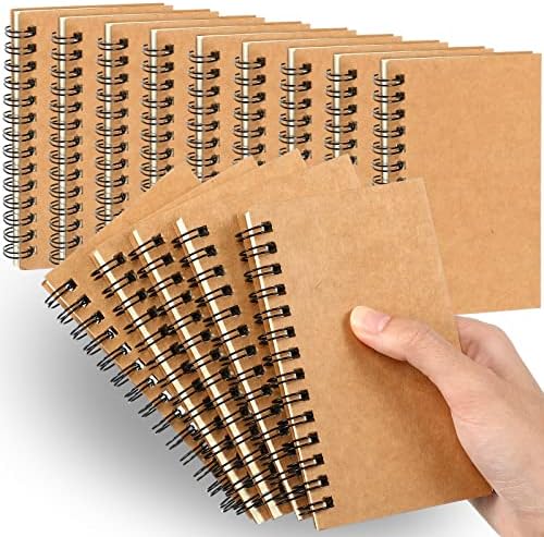 Jutom 18 Pcs Small Spiral Notebook Memo Pad 3x5, Kraft Color by Jutom