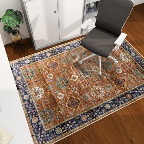 Office Chair Mat for Hardwood Floor, 60"x45" Easy Glide Computer Desk Mat Protector for Rolling Chair Under Desk Rug Nonslip Backing, Machine Wash, (Modern) by CHAKME