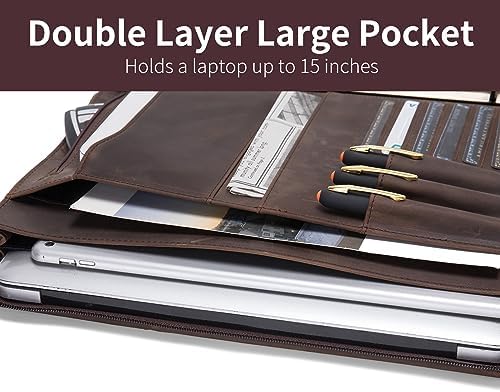 Leather 3 Ring Portfolio for 8.5 x 14" Pad and 15" Laptop - Image 5