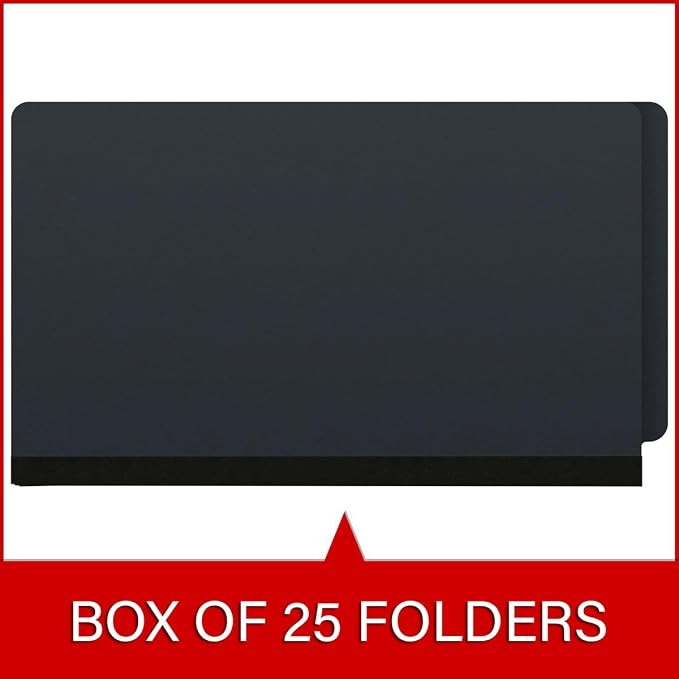 Ecom Folders End Tab Pressboard File Folders | Legal Size 25 Pt Stock with 2" Tyvek Expansion | Full Cut Tabs for Medical Charts, Legal Documents & Office Records | Black, Box of 25 - Image 6