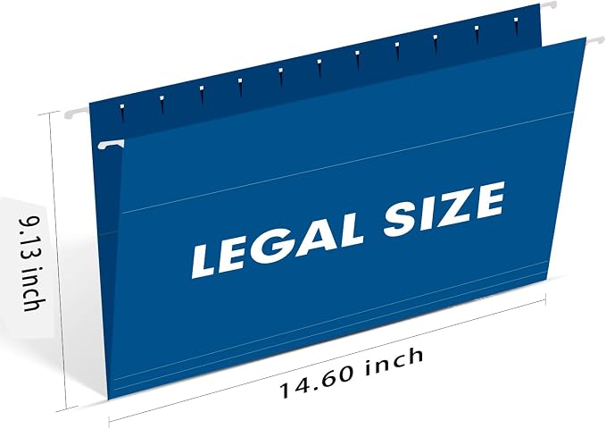 Hanging File Folders, RAZCC 60 Pack Reinforced Hanging Folders Legal Size, Designed for Bulky Files, Filing Cabinet, Adjustable Tabs, Assorted Colors - Image 2