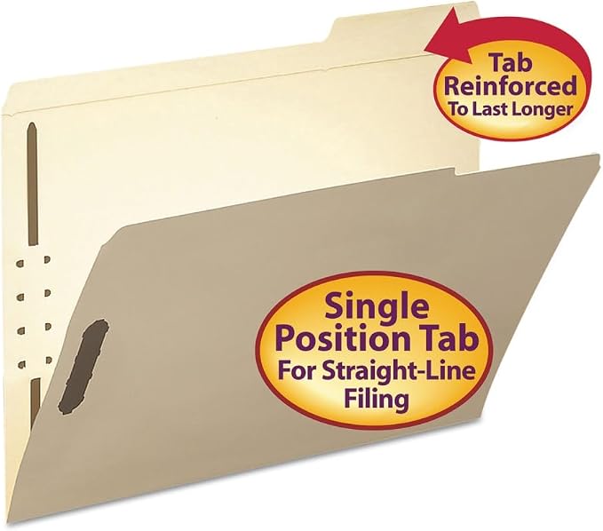 Smead Fastener File Folder, 2-Pack, Reinforced 1/3-Cut Tab Right Position, Letter Size, Manila, 50 per Box (14538) - Image 4