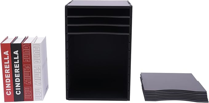 Paper File Organizer for Desk Classroom, Desktop Paper File Sorter 11 Compartment File Storage Organizer for Home Office School (Black) - Image 6