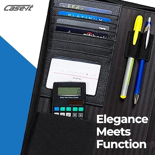 Case-it Zipper Padfolio | Letter Size | 3-Ring Binder | PAD-40 Black - Image 4