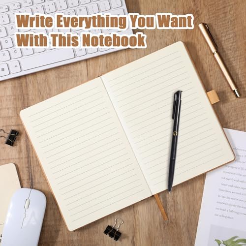 Laumoi 28 Pack A5 PU Leather Lined Notebook Journal, Khaki,Simple - Image 7