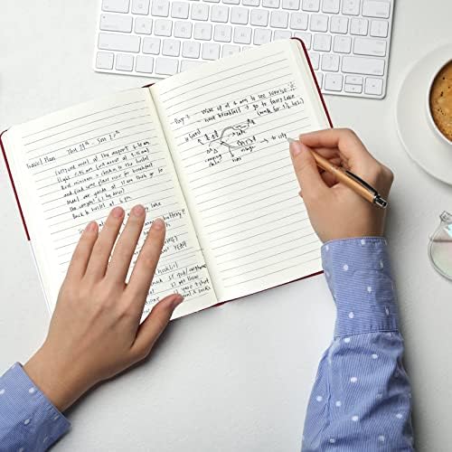 6 Pack A5 Journal Notebooks College Ruled Notebook Classic Leather Hardcover Lined Journals for Writing Office School Home Business, 8.3 x 5.5 inch, 100GSM Thick Paper, 160 Pages (Multicolor, 6 Pack) - Image 5