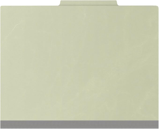 25 Pt. Pressboard Classification Folders, 2/5 Cut ROC Top Tab, Letter Size, 2 Dividers, Light Green (Box of 10) - Image 3