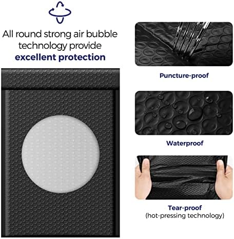 Fuxury Black Bubble Mailers 10.5x16" Self Seal Padded Envelopes 500 Pack - Image 3