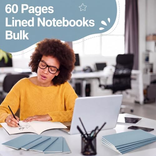 Mimorou 100 Pcs A5 Journals Notebooks Bulk,Lake Blue,Lined - Image 4