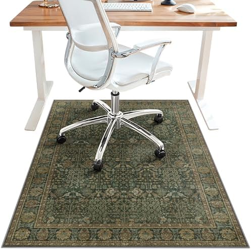 36"x48" Office Chair Mat for Hardwood Floor, Non-Slip Washable Dark Brown by BESBLEE