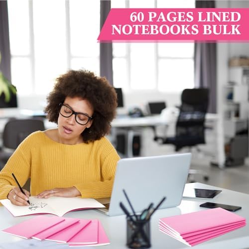 Mimorou 100 Pcs A5 Journals Notebooks Bulk,Pink,Lined - Image 3