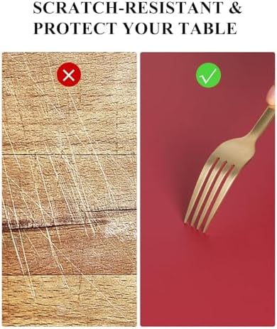 Wine Red Plastic Table Cover Protector, 36" x 60" PVC Desk Pad Mat - Image 3