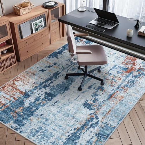 Office Chair Mat for Hardwood Floor, 60"x45" Easy Glide Computer Chair Mat Protector for Rolling Chair Under Desk Rug Nonslip Backing, Machine Wash by CHAKME
