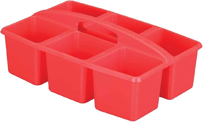 Really Good Stuff Six-Equal-Compartment Caddies, 6-Pack | Classroom Table Caddies, Assorted Colors Portable Plastic Storage Classroom Caddy f - Image 6