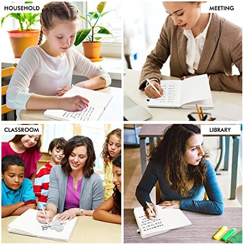 feela 12 Pack Notebooks Journals Bulk, Hardcover Notebook Classic Ruled Lined Journals with Pen Holder for Women Girls School Business Supplies, with 12 Black Pens, 120 GSM, 5.1”x8.3”, A5, White - Image 7