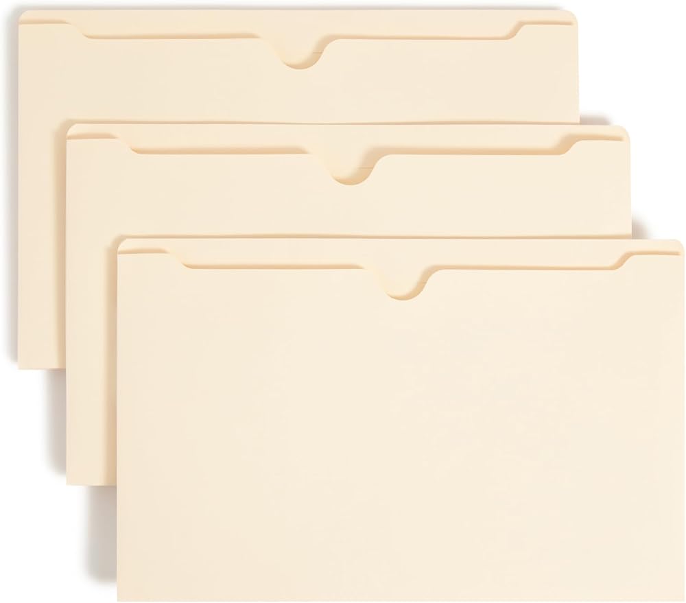 Smead File Jacket, Reinforced Straight-Cut Tab, 2" Expansion, Legal Size, Manila, Value Filing Pack of 50 by SMEAD