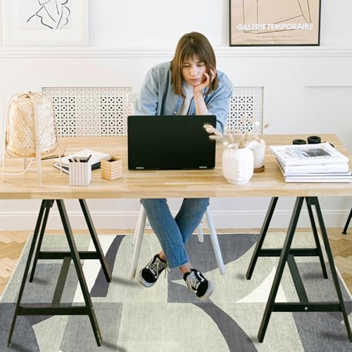 Office Chair Mat for Hardwood Floor, 72"x48" Easy Glide Computer Desk Mat Protector for Rolling Chair Under Desk Rug Nonslip Backing, Machine Wash, (Modern) - Image 2