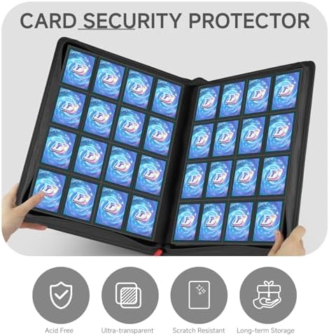 Card Binder with 1024 Cards,16 Pocket Trading Card Binder Includes 32 Page Storage Sleeves,Collection Card Album,Card Holder to Organize and Protect Cards,Black - Image 6