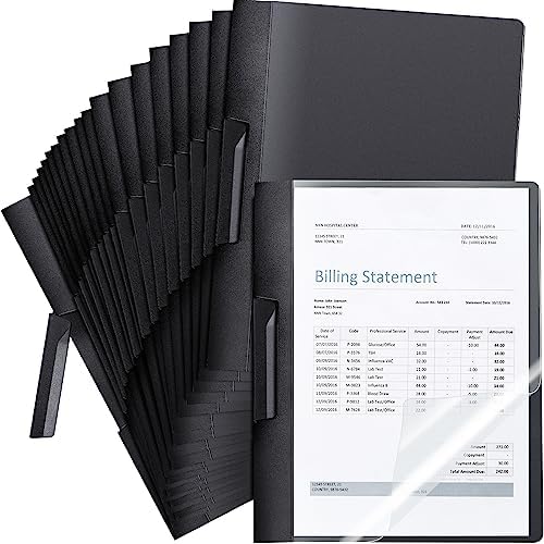 Maitys 25 Pack Clear Report Covers with Clip, Black by Maitys