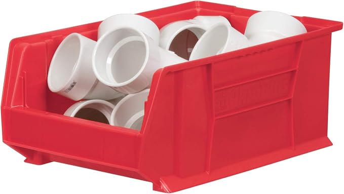 Akro-Mils 30281 Super-Size AkroBins Plastic Storage Bins, Space-Saving Stackable Bins for Garage, Classroom, Warehouse Organization, 20" L x 12" W x 8" H, Red, 3-Pack - Image 6