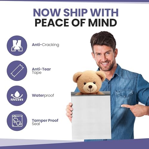 White Poly Bubble Mailers 14.50x20 Inch #7 | Self Seal Large Padded Envelopes | Air Cushioned Bubble Mailer | Usable Size 14.25x19 Inch | Waterproof Lightweight Mailing Shipping Bags | 15 Pack - Image 5