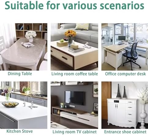 PVC Clear Table Protector Plastic Table Cover30 x36,Desk Protector Mat,2mmWaterproof Transparent Tablecloth Protectors,Writing Desk Pad for Desktop, Coffee Dining Room Tables - Image 5