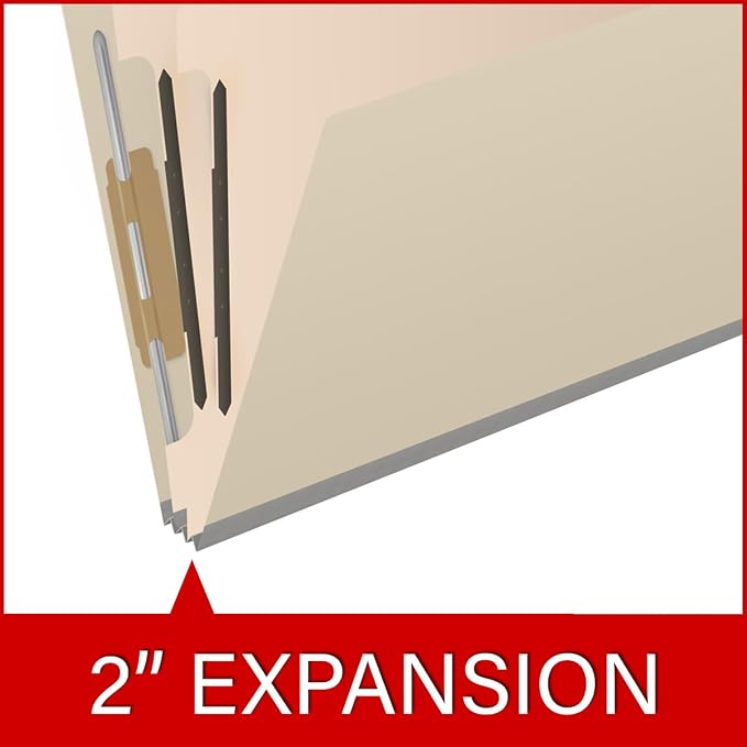 25 Pt. Pressboard Classification Folders, 2/5 Cut ROC Top Tab, Letter Size, 2 Dividers, Manila (Box of 10) - Image 7