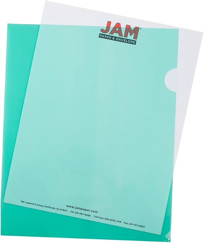 JAM PAPER Plastic Sleeves - Letter Size - 9 x 11 1/2 - Assorted Color Project Pockets - 12 Page Protectors/Pack - Image 9