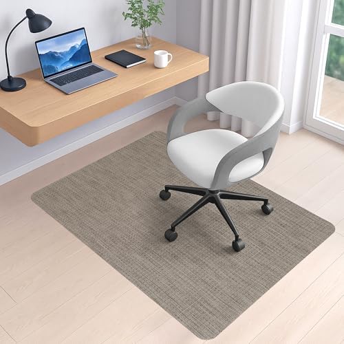 BesWin Office Chair Mat for Hard Floors, Heavy Duty Desk Floor Mat for Hardwood and Tile Floors, Computer Chair Mat for Rolling Chair, Anti Slip Floor Protector Mat for Office Home, Brown, 36" x 48" by BesWin