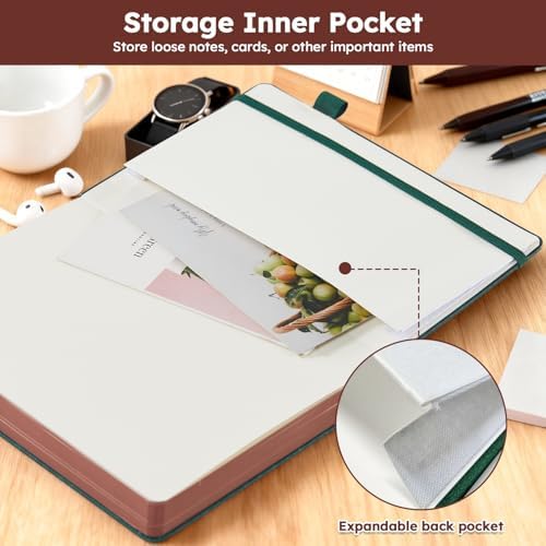 Lined Journal Notebook for Women Men, 320 Pages A5 Journaling Notebook College Ruled with 100GSM Thick Paper, Hardcover Leather Notebook for Work Writing Note Taking Diary, School, 5.7'' X 8.4'' - Image 5