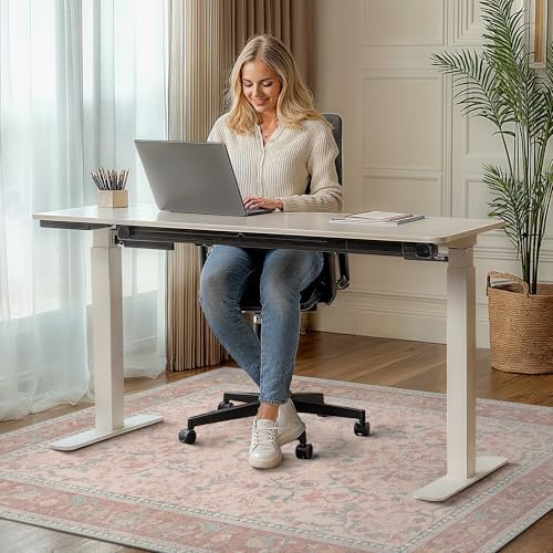 48"x60" Office Chair Mat for Hardwood Floor, Non-Slip Washable Pink - Image 2