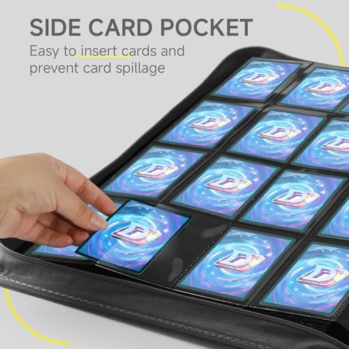 Card Binder with 1024 Cards,16 Pocket Trading Card Binder Includes 32 Page Storage Sleeves,Collection Card Album,Card Holder to Organize and Protect Cards,Black - Image 5