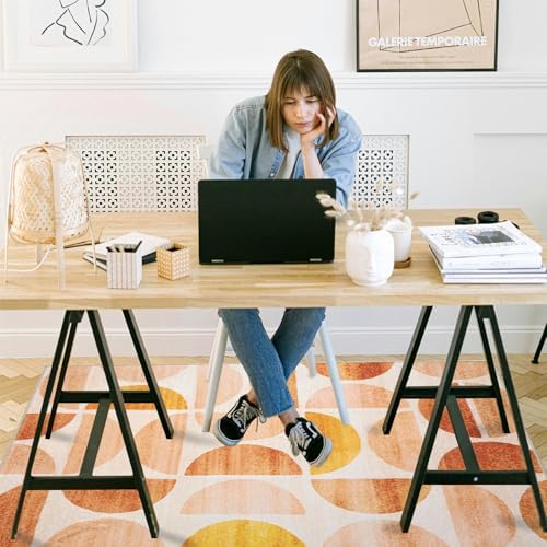 Office Chair Mat for Hardwood Floor, 60"x45" Easy Glide Computer Desk Mat Protector for Rolling Chair Under Desk Rug Nonslip Backing, Machine Wash, (Modern) - Image 2