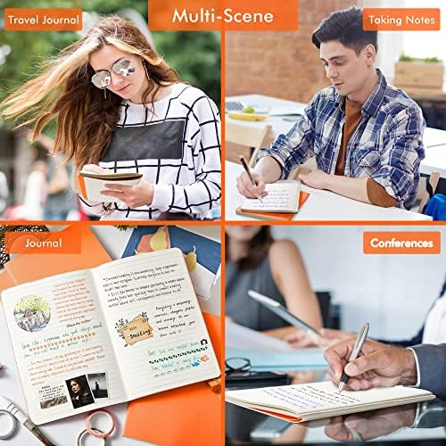 feela 36 Pack Soft Cover Journal Bulk, Lined Blank Travel Journal for Women Men Writing, Notebooks College Ruled for Work, Note Taking Notebook School Business Supplies, 8.2” x 5.5”, A5, Orange - Image 6