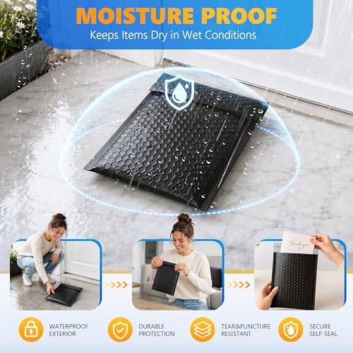 Metronic Bubble Mailers 6x10 Inch 600 Pack Black Waterproof Bubble Mailer - Image 5