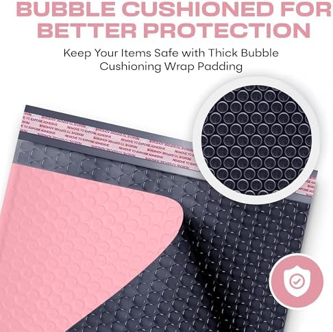 Light Pink Bubble Mailers 4x8, Poly Padded Envelopes #000, 1000 Pack - Image 5