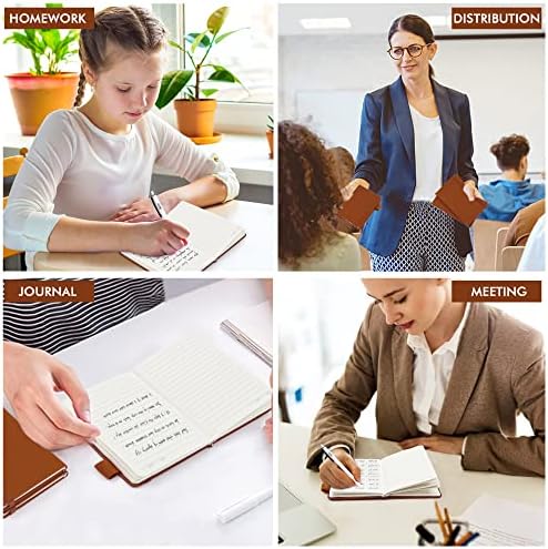feela 15 Pack Pocket Small Notebooks Bulk, Mini Cute Notepads Hardcover College Ruled Lined Journals with Pen Holder for School Business Memos, with 15 Black Pens, 3.5”x 5.5”, A6, Brown - Image 7