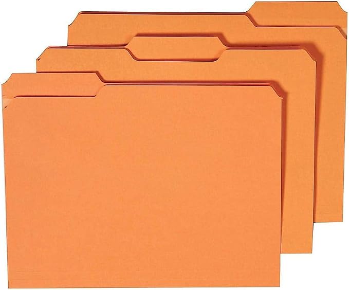 Staples Reinforced Colored File Folders, Letter Size, 3‑Tab Design, Orange, Heavy‑Duty Construction, 100/Box - Image 6