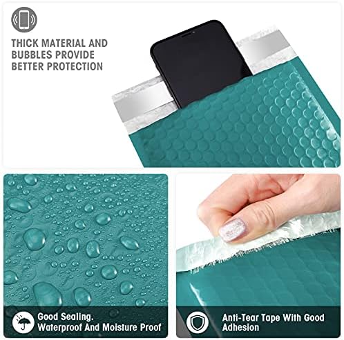METRONIC Bubble Mailers 6x10" Padded Envelopes Forest Green 300 Pack Sealed - Image 3