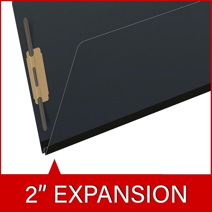 Ecom Folders End Tab Pressboard File Folders | Legal Size 25 Pt Stock with 2" Tyvek Expansion | Full Cut Tabs for Medical Charts, Legal Documents & Office Records | Black, Box of 25 - Image 7