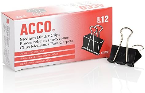ACCO Binder Clips, Medium, Black, 12 per Box, 2 Boxes (72062) (Pack of 10) - Image 3