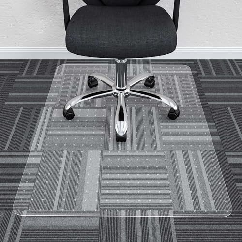 Office Chair Mat, 30" x 48" Clear Carpet Chair Mats for Low Pile Carpeted Floors Home Office, Studded Floor Mat for Office Chair on Carpet by HOMEK