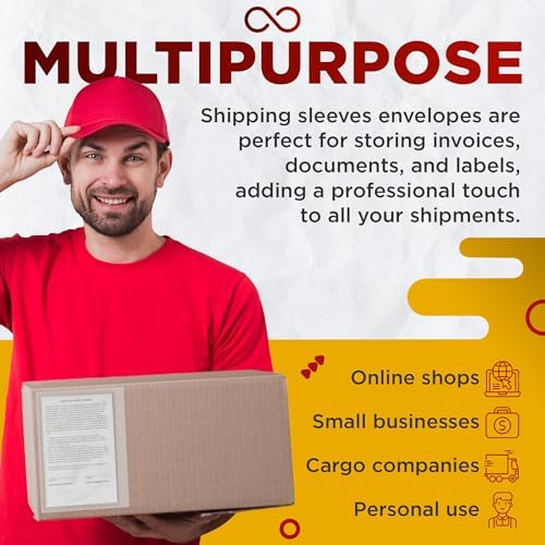 APQ Supply Clear Packing List Envelopes, 7 x 10 Inch Self Seal Shipping Document Pouches, 100 Pack for Business Warehouse E Commerce Fulfillment and Shipping Departments - Image 5