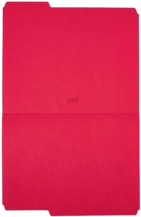 Staples Reinforced Colored File Folders, Letter Size, 3‑Tab Design, Red, Heavy‑Duty Construction, 100/Box - Image 4